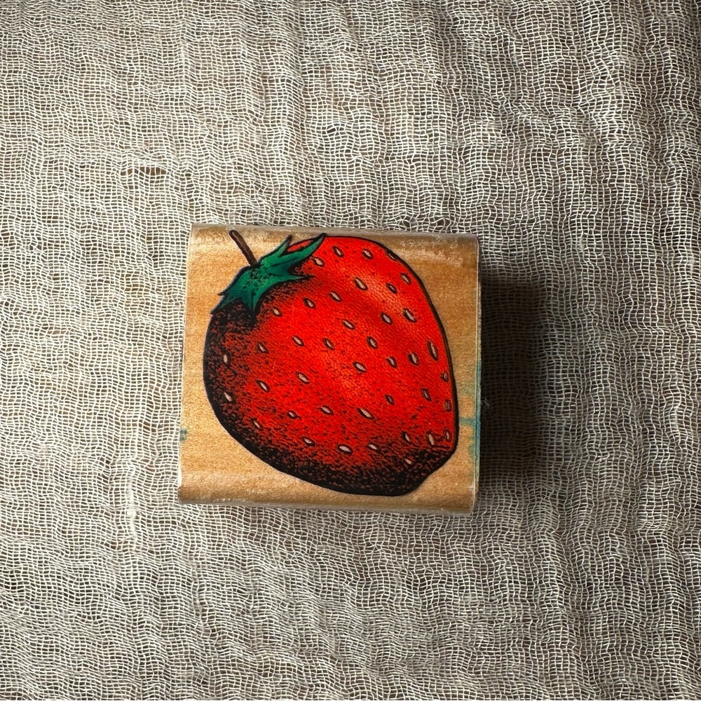 Strawberry summer fruit 2001 Sky Kids Inc rubber stamp for paper ink crafts